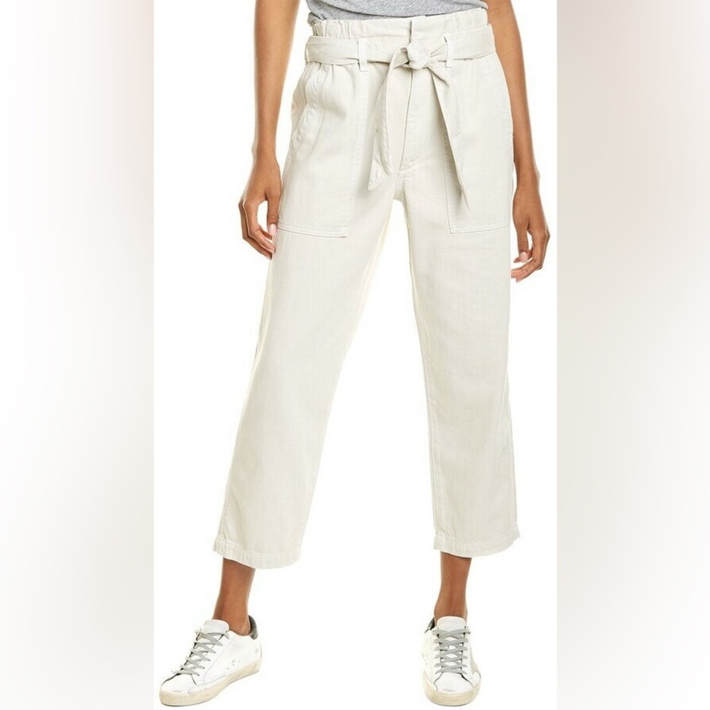 AMO Paperbag Pant Vintage White Ivory Straight Leg 30
